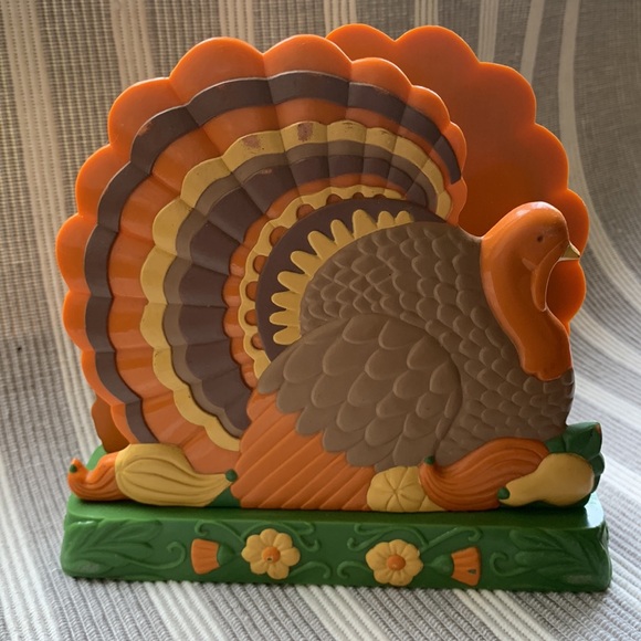 Vintage Plastic Thanksgiving Turkey Napkin Holder - Picture 6 of 16